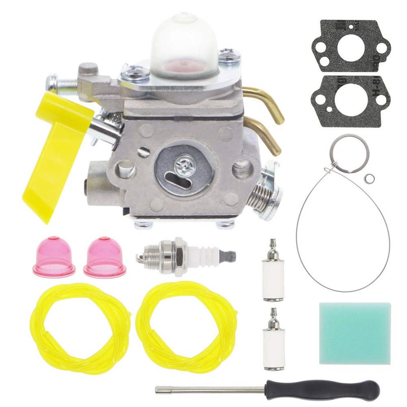 Hutdkte C1U-H60 Carburetor for Homelite Ryobi RY28100 RY28120 RY28121 RY28140 RY28141 RY28160 RY28161 25cc 26cc 30cc Trimmer with AC04122 Air Filter Kit